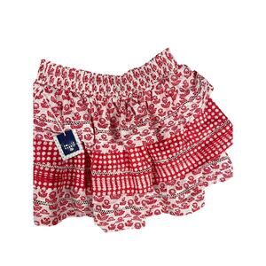 NWT Roller Rabbit x Target Red Floral Smocked Skirt Size XL